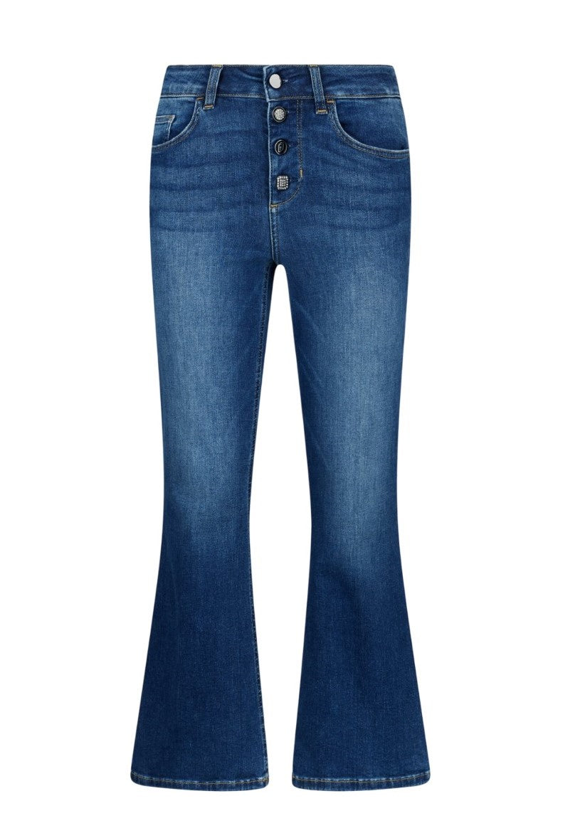 Flared Jeans With Jewel Buttons