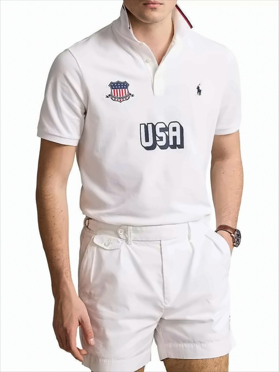 White Polo Shirt with Classic Collar