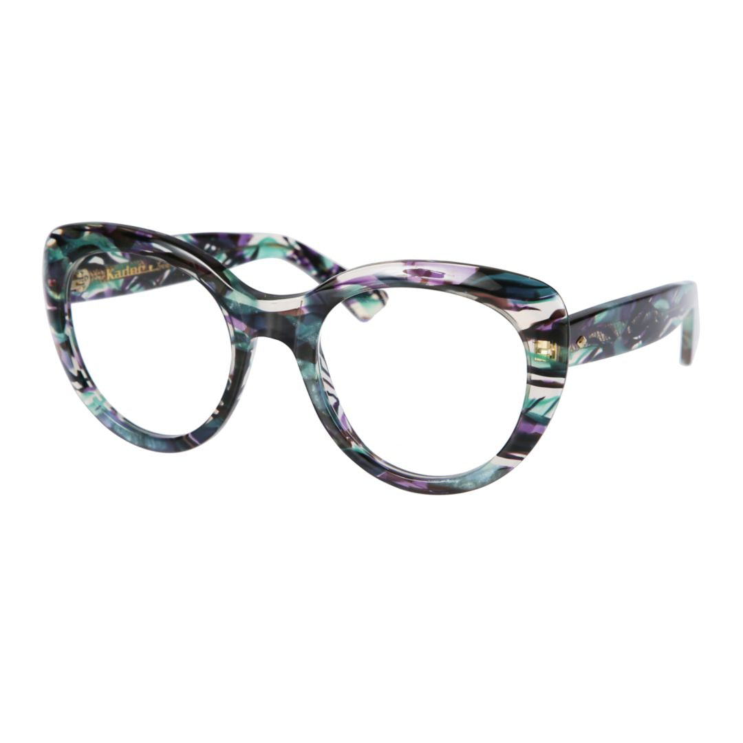 Sophia Glamour Bold Rounded Frame Sunglasses with Marbled Design