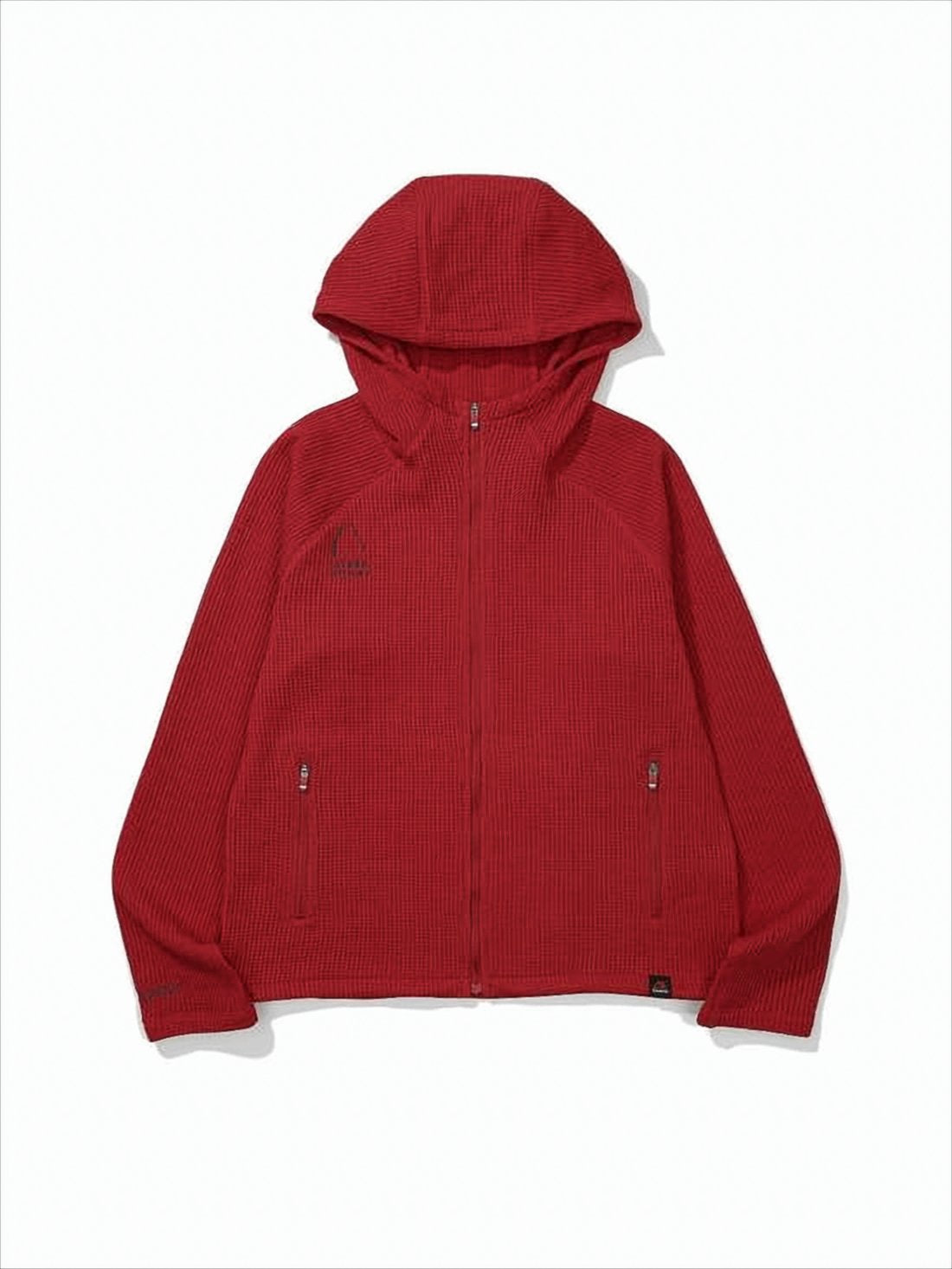 Textured Hooded Jacket with Full Front Zipper