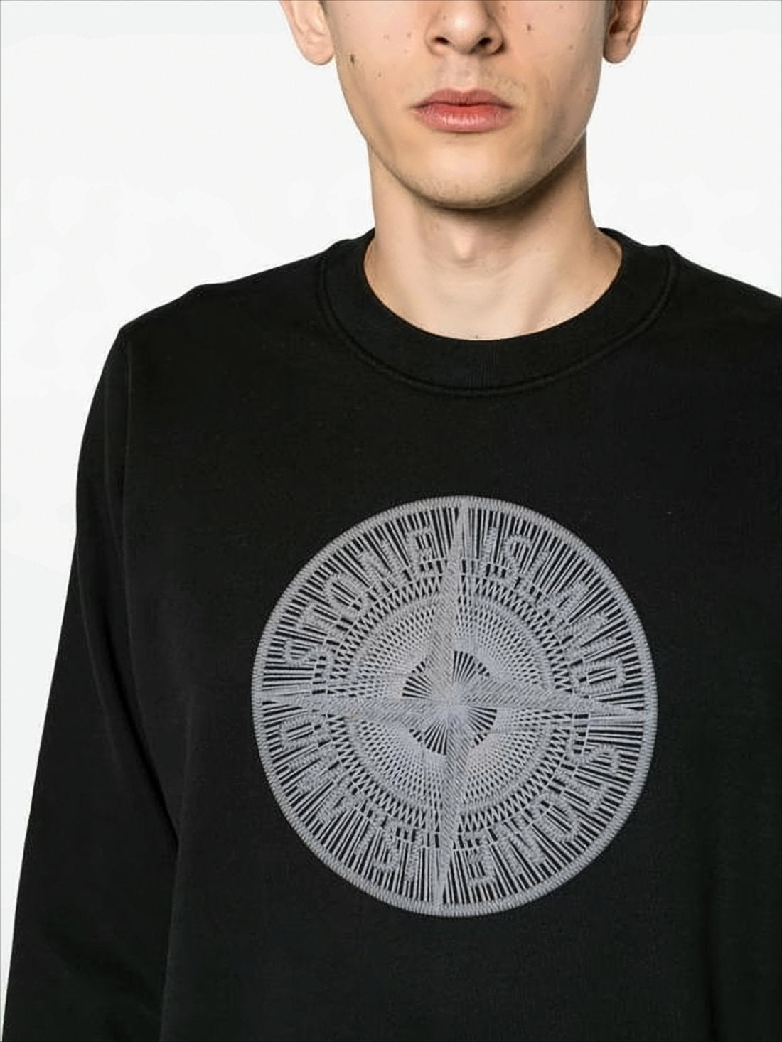 Crewneck Sweatshirt with Circular Emblem