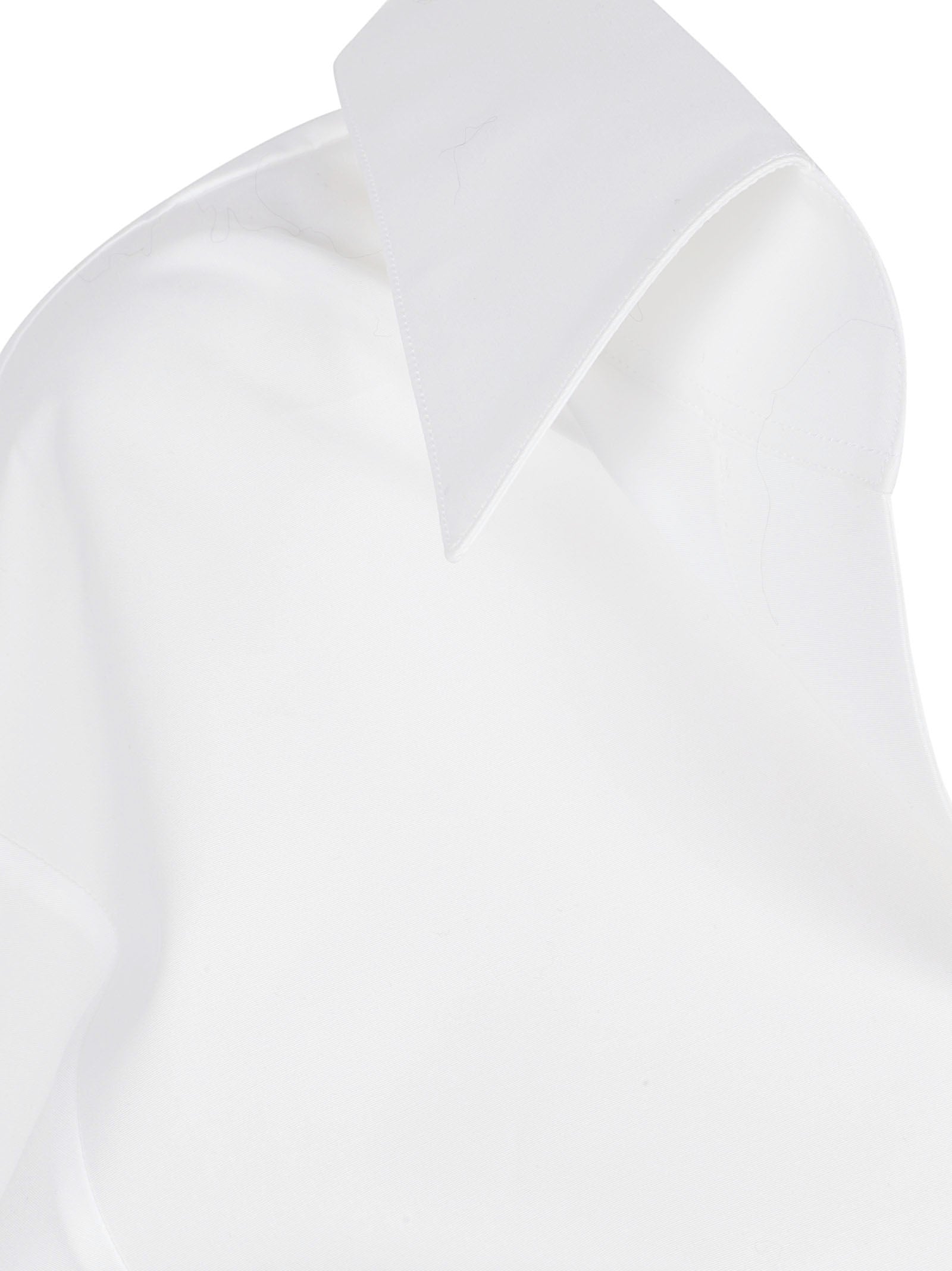 Crisp White Shirt With Deep V-Neckline