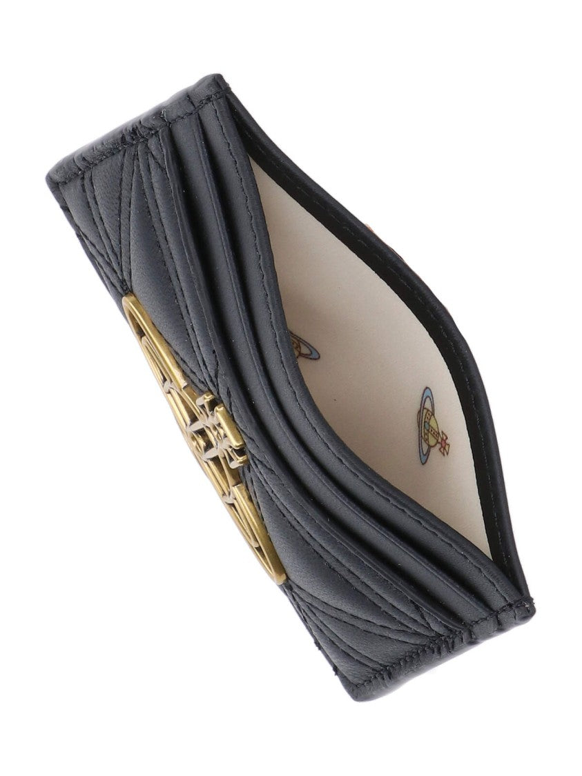 Quilted 'Orb' Card Holder – Black
