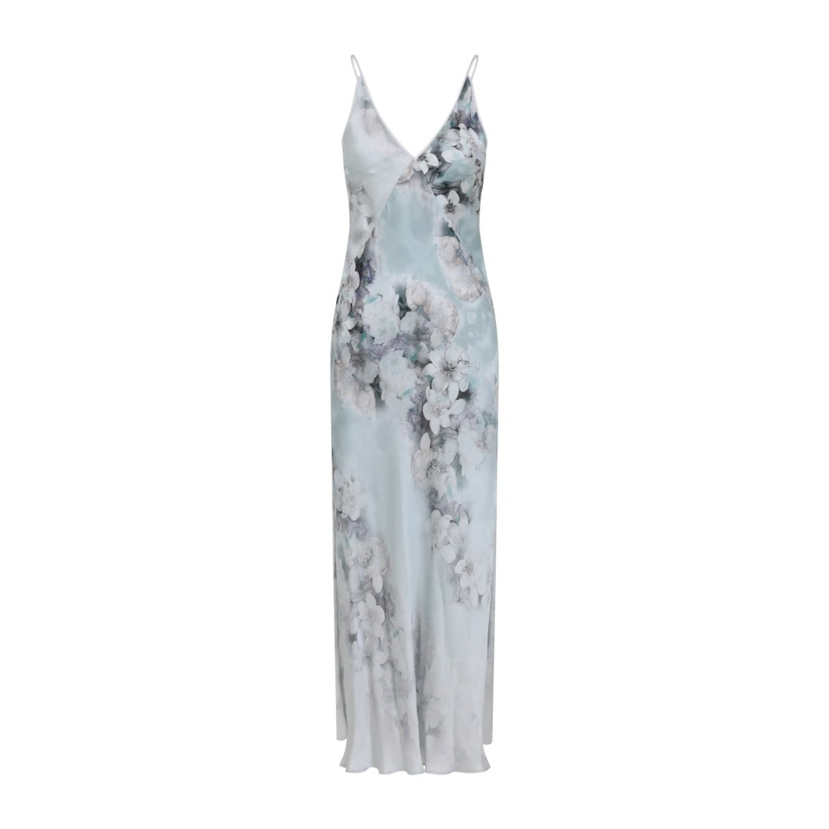 Floral Print Maxi Dress With V-Neckline