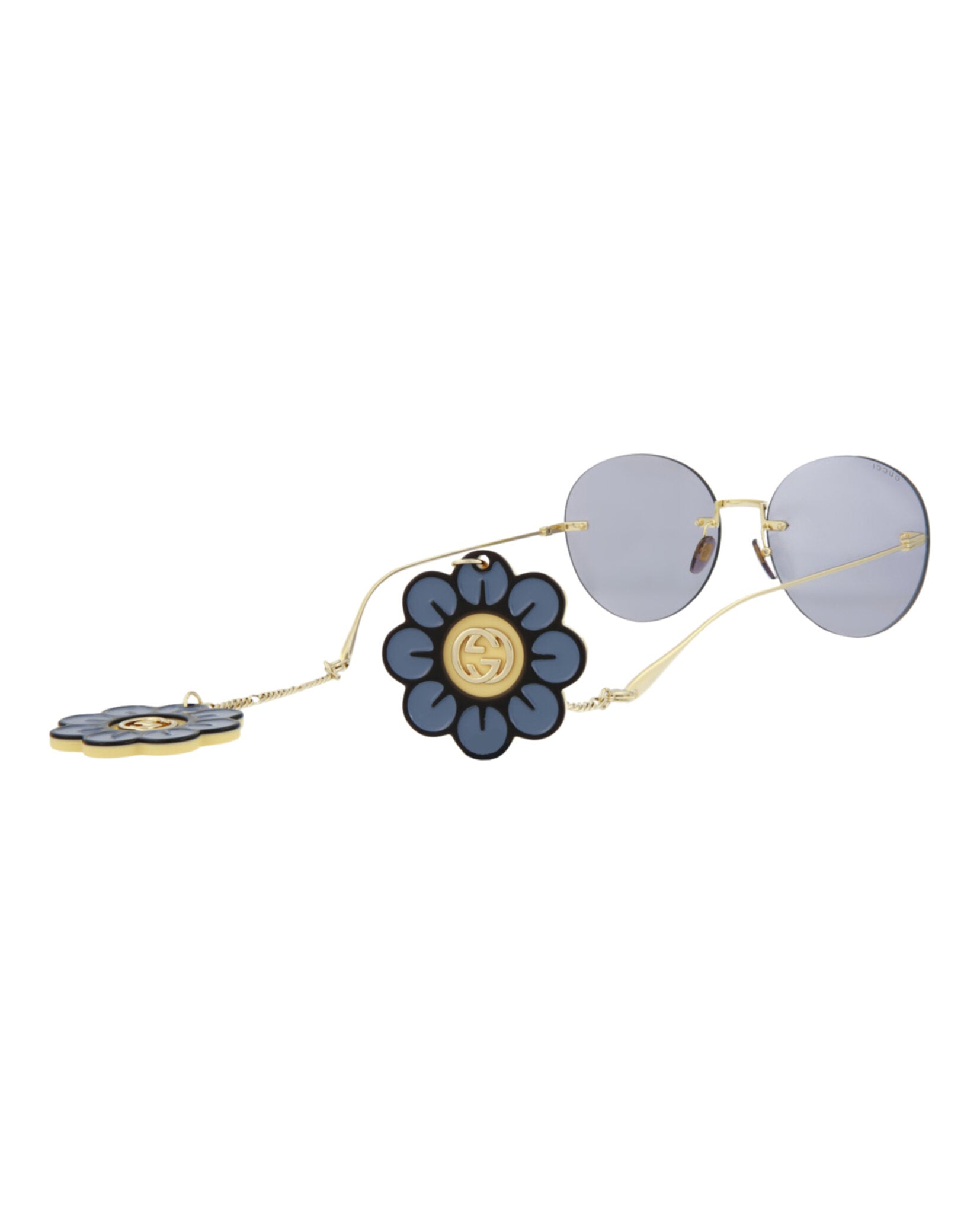 Round-Frame Metal Sunglasses