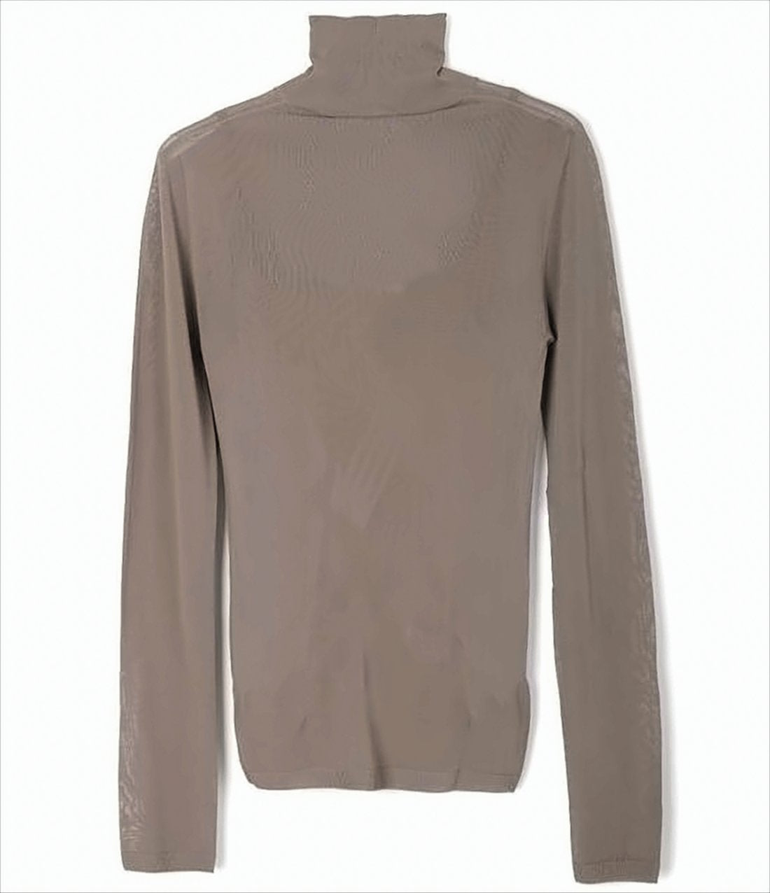 Long-Sleeved Turtleneck Top with Ribbed Details