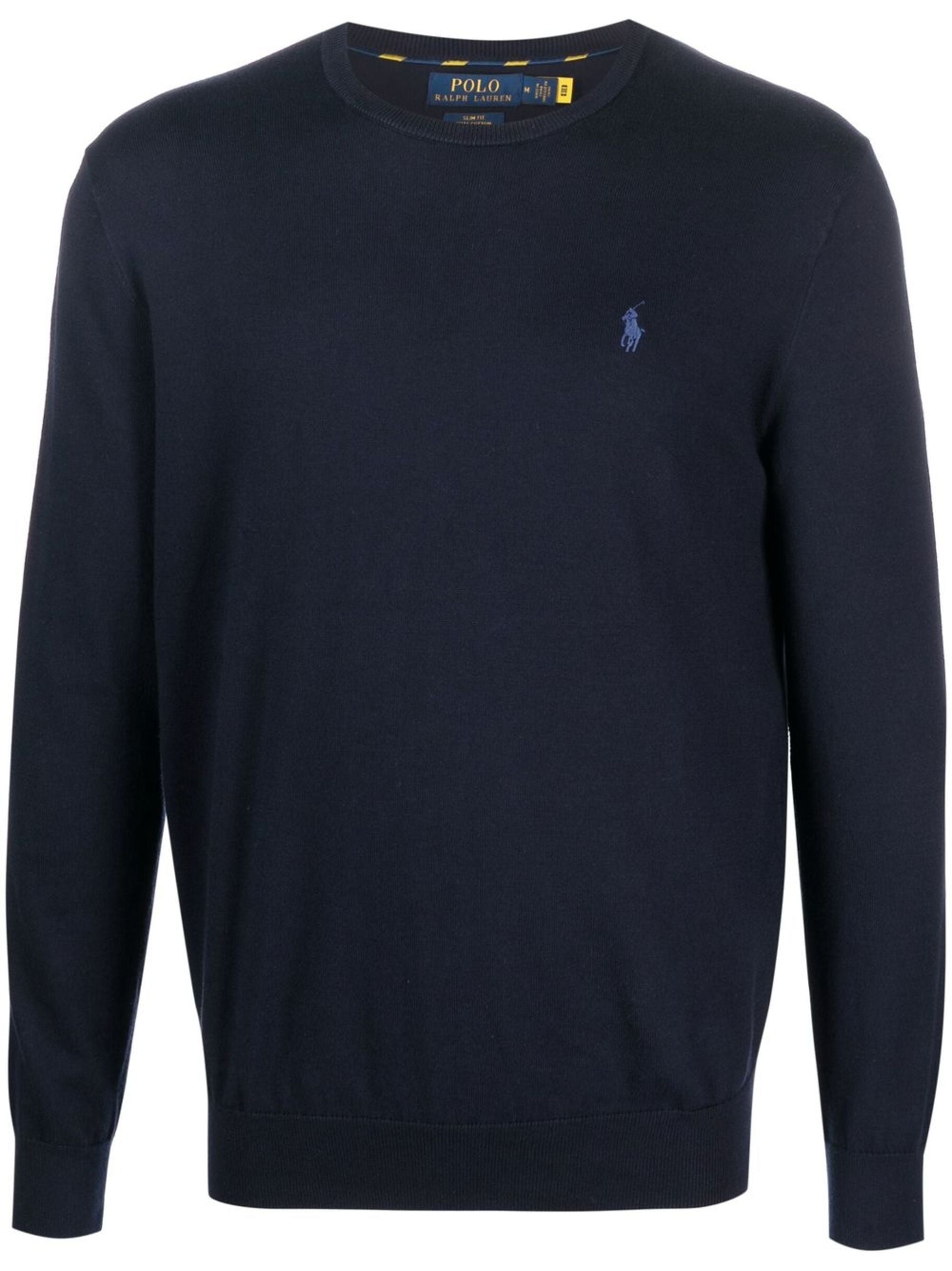 Dark Navy Sweater Crew Neck Cotton Sweater