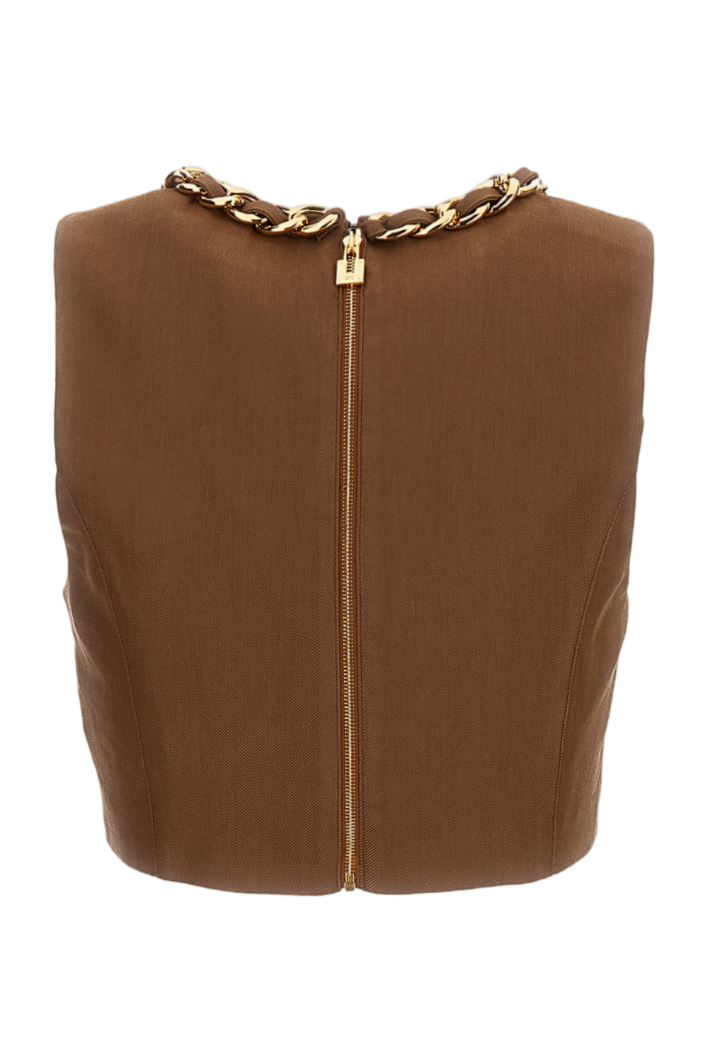 Cropped linen-blend top