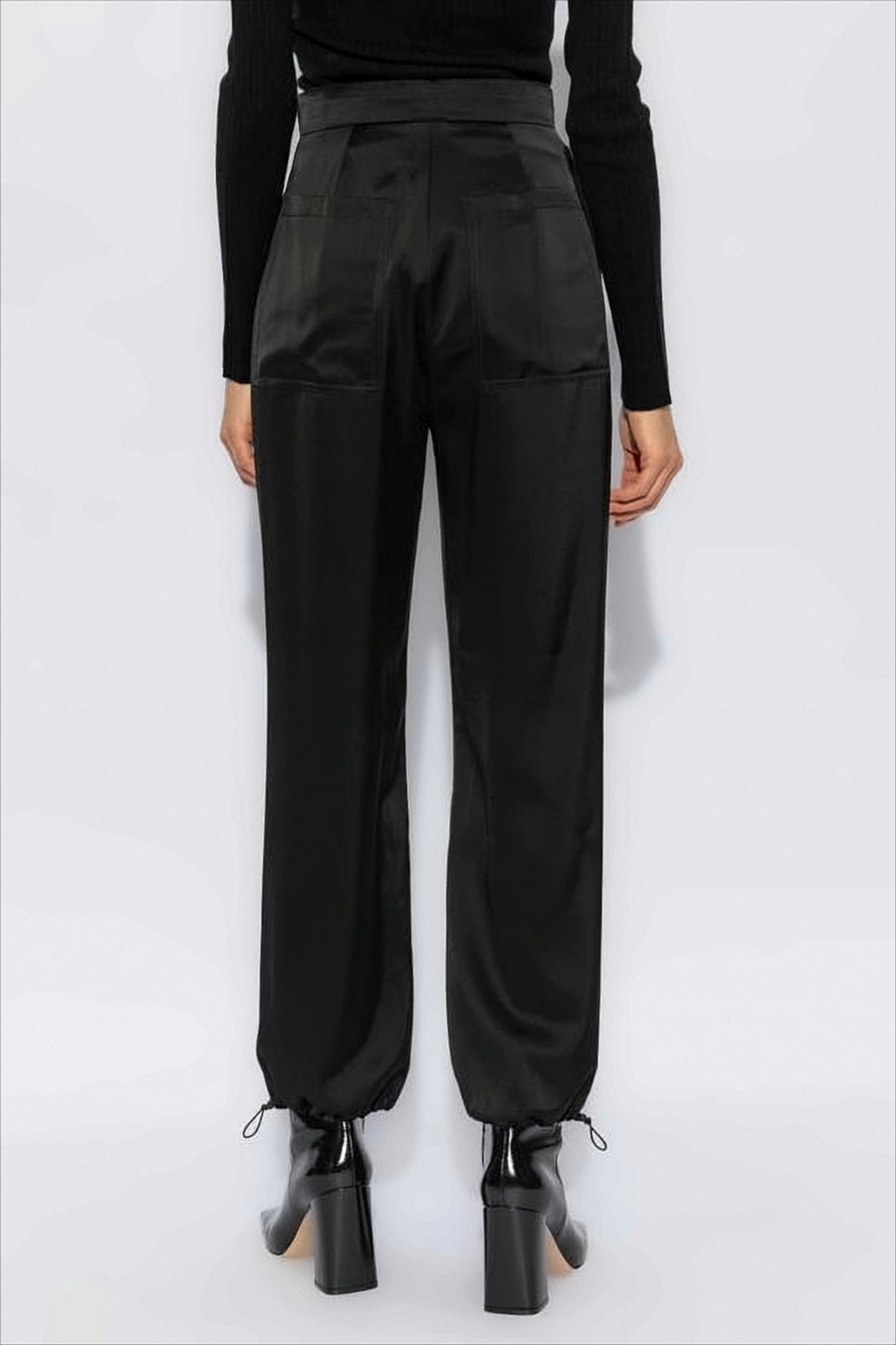 Tailored Black Suit Pants with Subtle Sheen