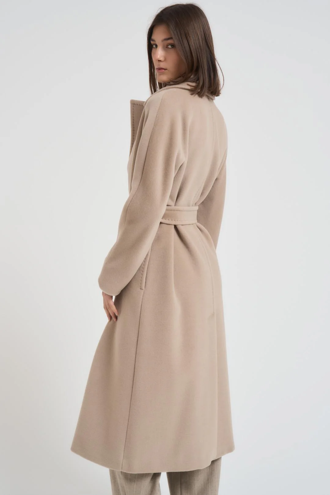 Classic Long Coat With Wide Notched Collar