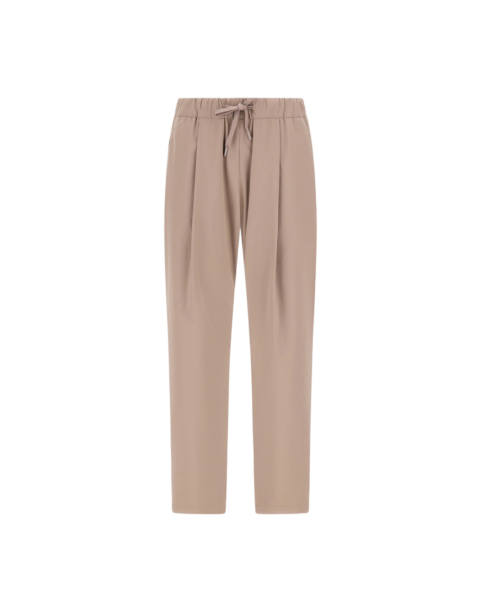 Refined Trousers in Soft Neutral Stretch Nylon
