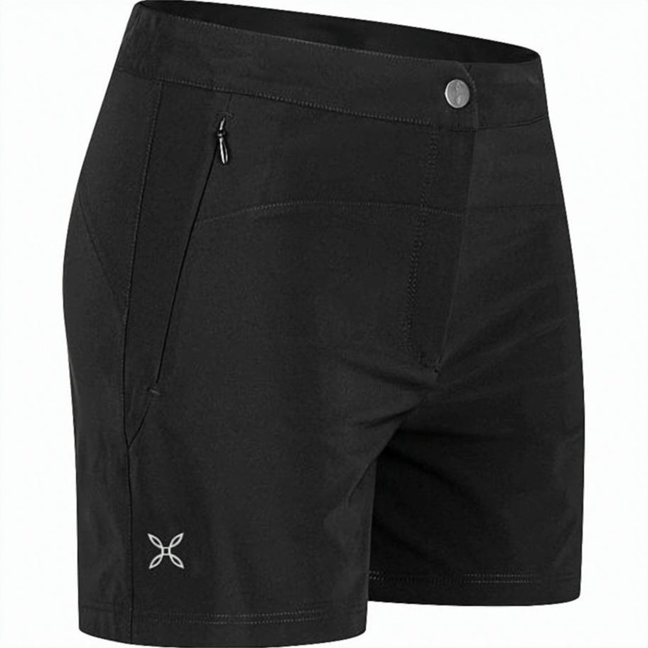 Black Fitted Polyamide Elastane Zip Shorts