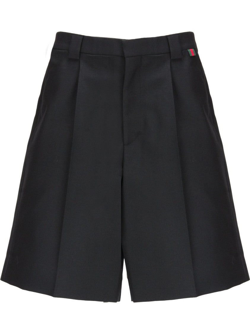 Wool Blend Twill Shorts