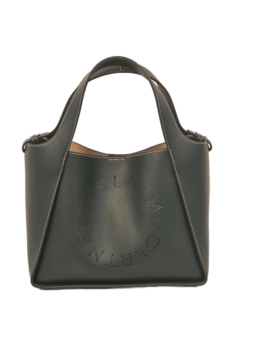 Cut-Out Logo Structured Bag With Textured Exterior