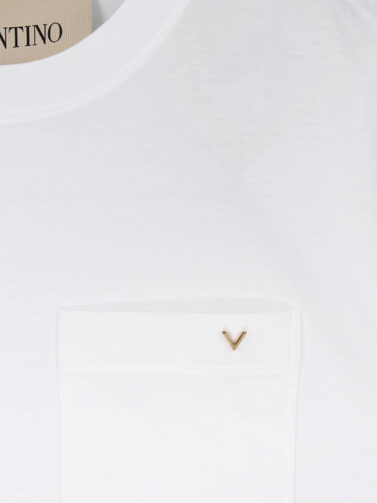 White Gold-tone Logo Cotton T-shirt