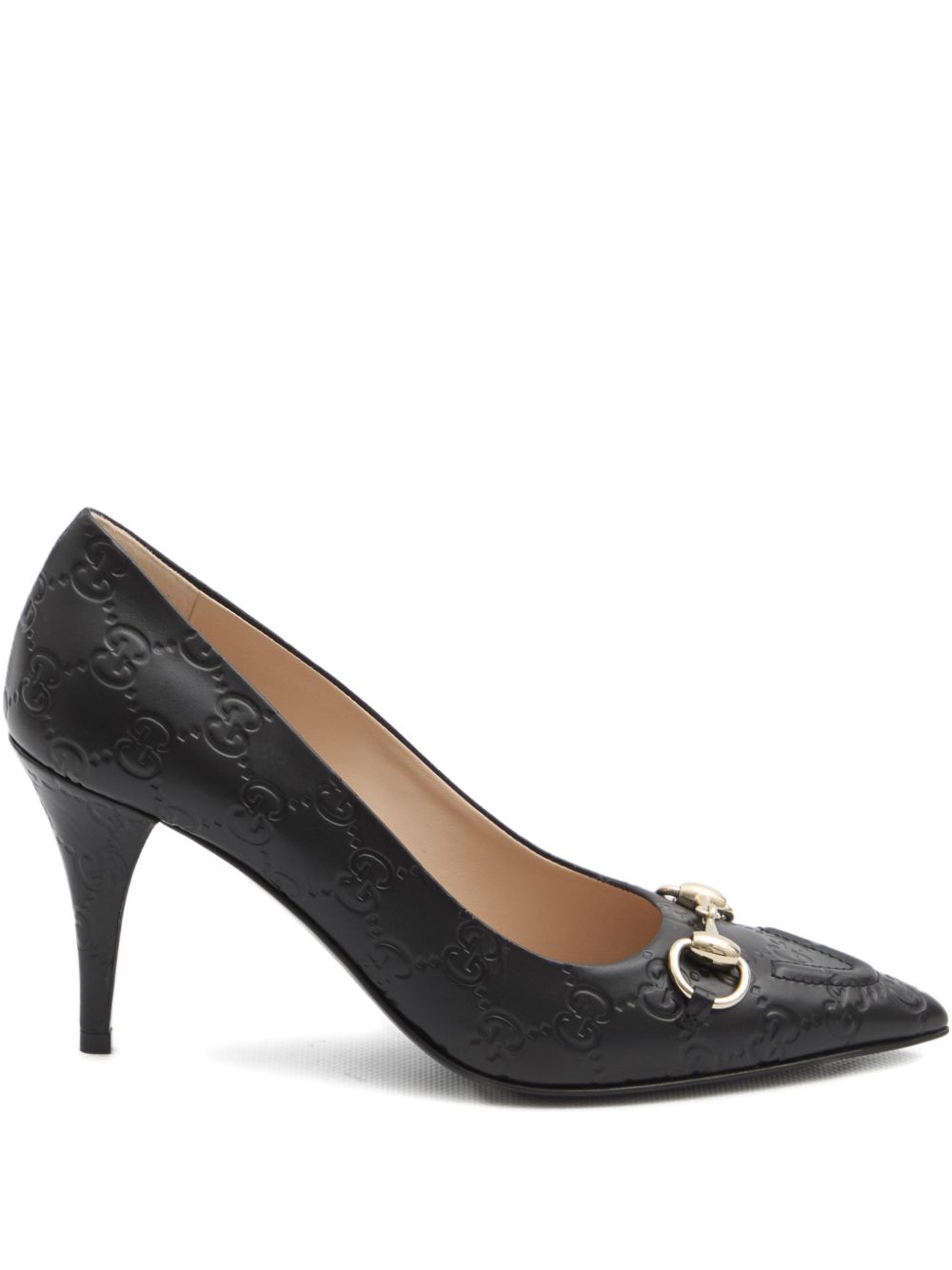 Pointed-Toe Pumps With Embossed Leather