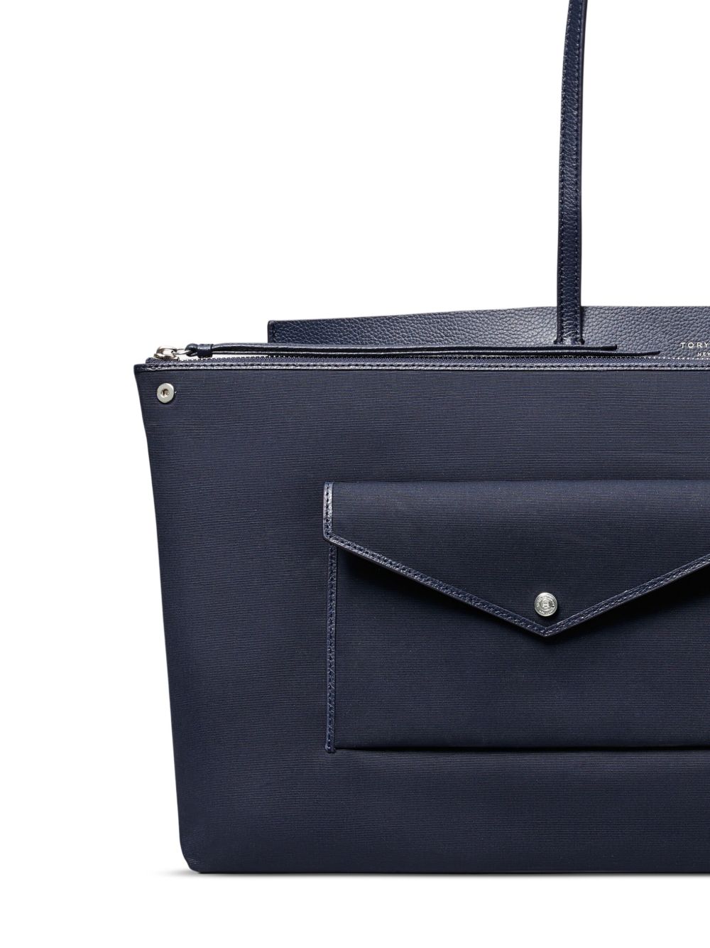 Structured Blue Cow Leather Tote Bag