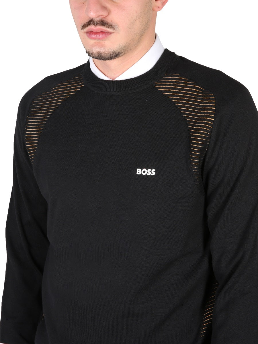 Black Sheer Striped Panel Cotton Sweatshirt