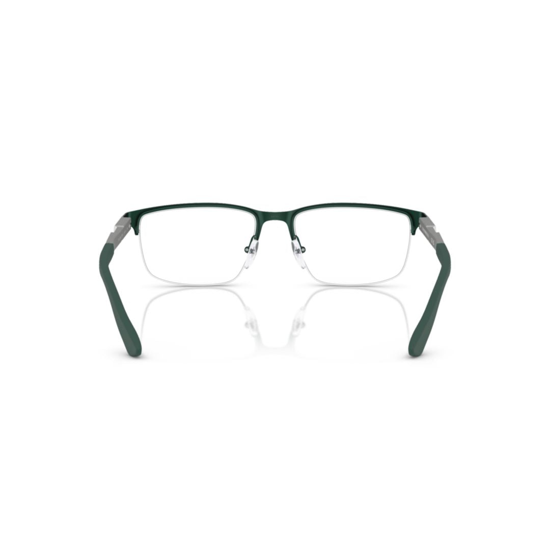 1164 Vista Rectangular Dark Green and Silver Metal Eyeglasses