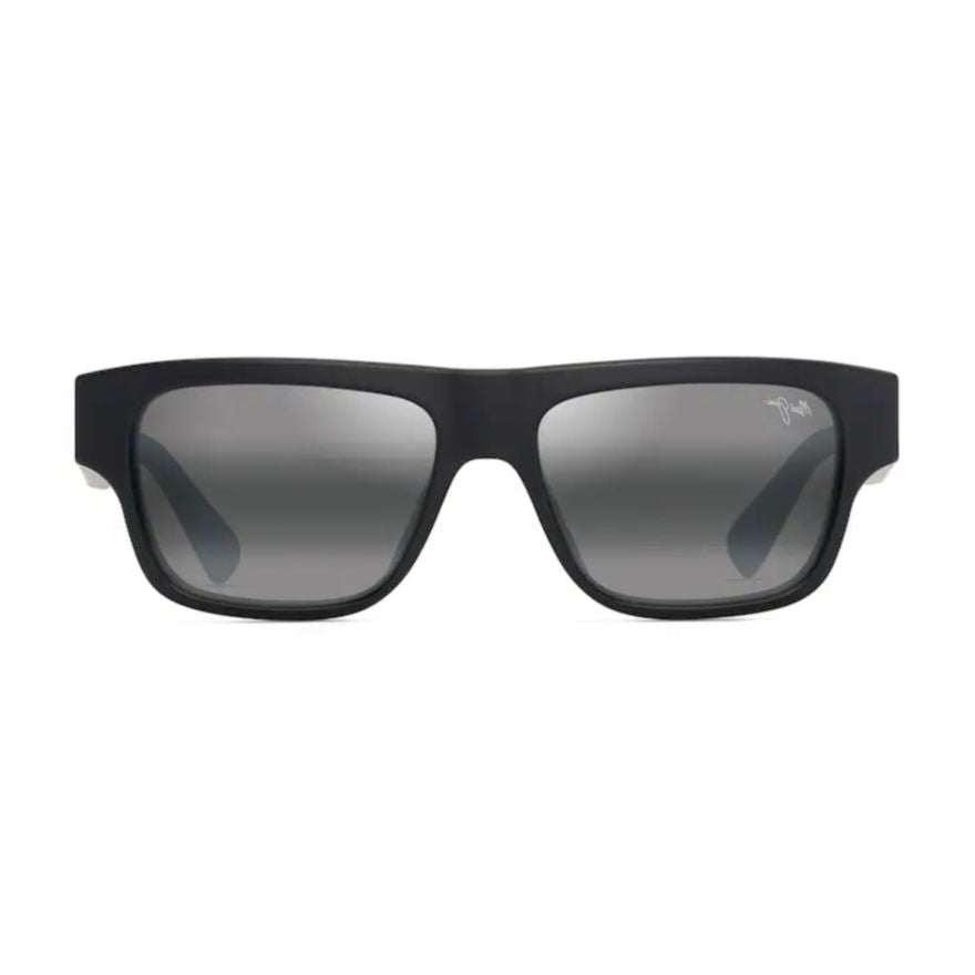 Kokua Rectangular Matte Black Sunglasses with Gradient Lenses