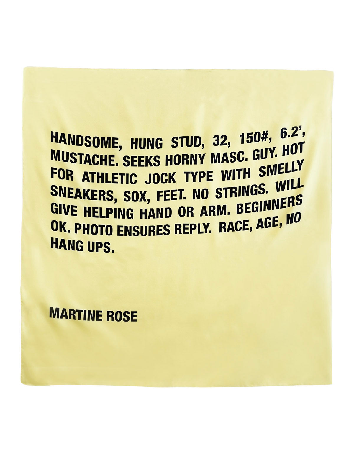 Yellow Square Silk Bold Logo Foulard