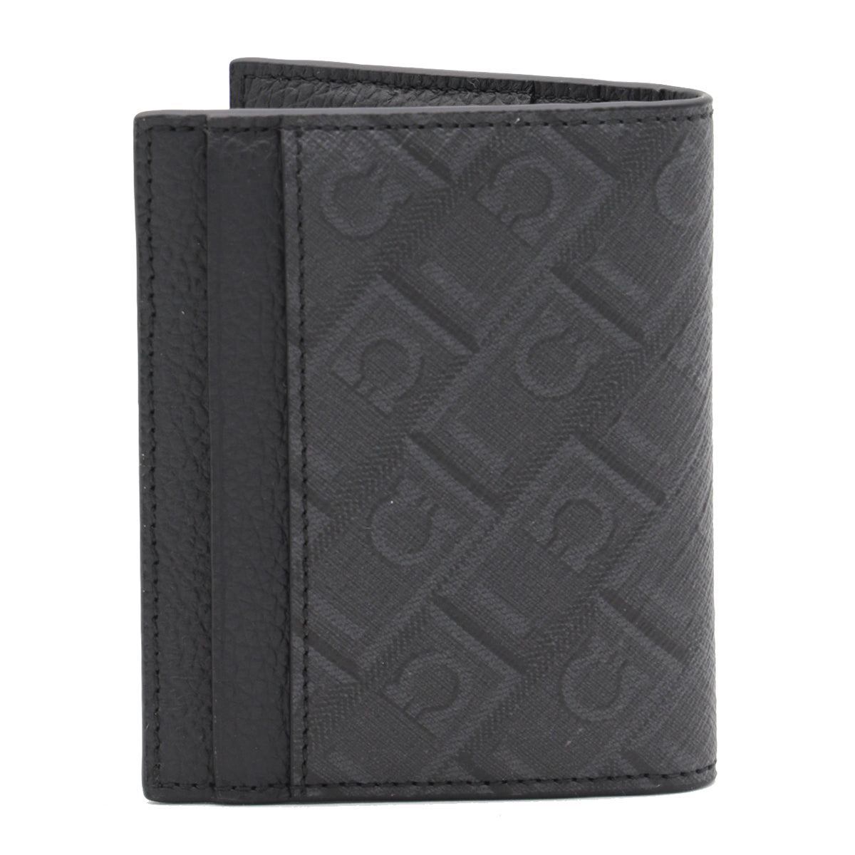 Bi-Fold Cardholder With Textured Logo Pattern