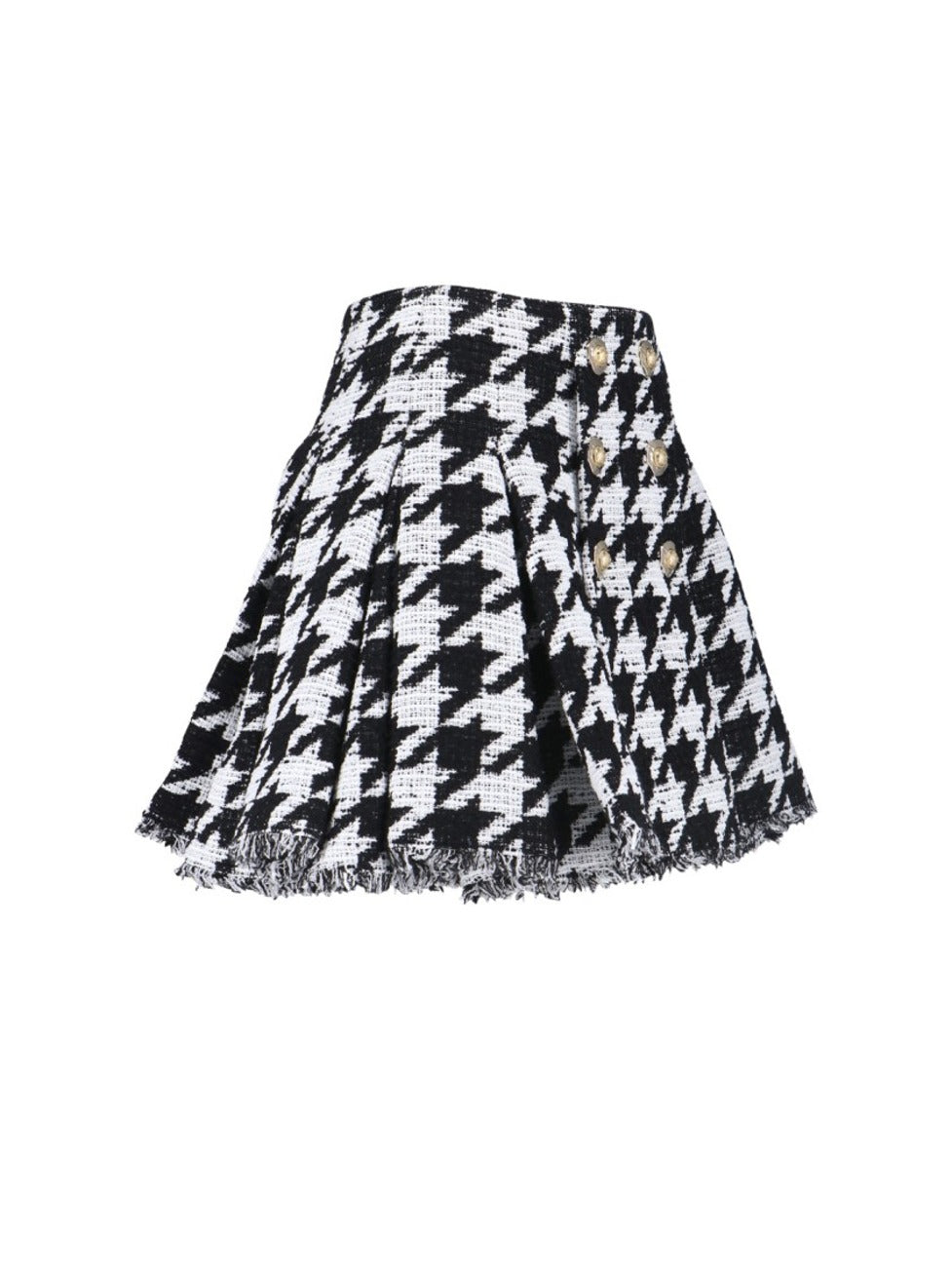 Houndstooth Mini Skirt Black