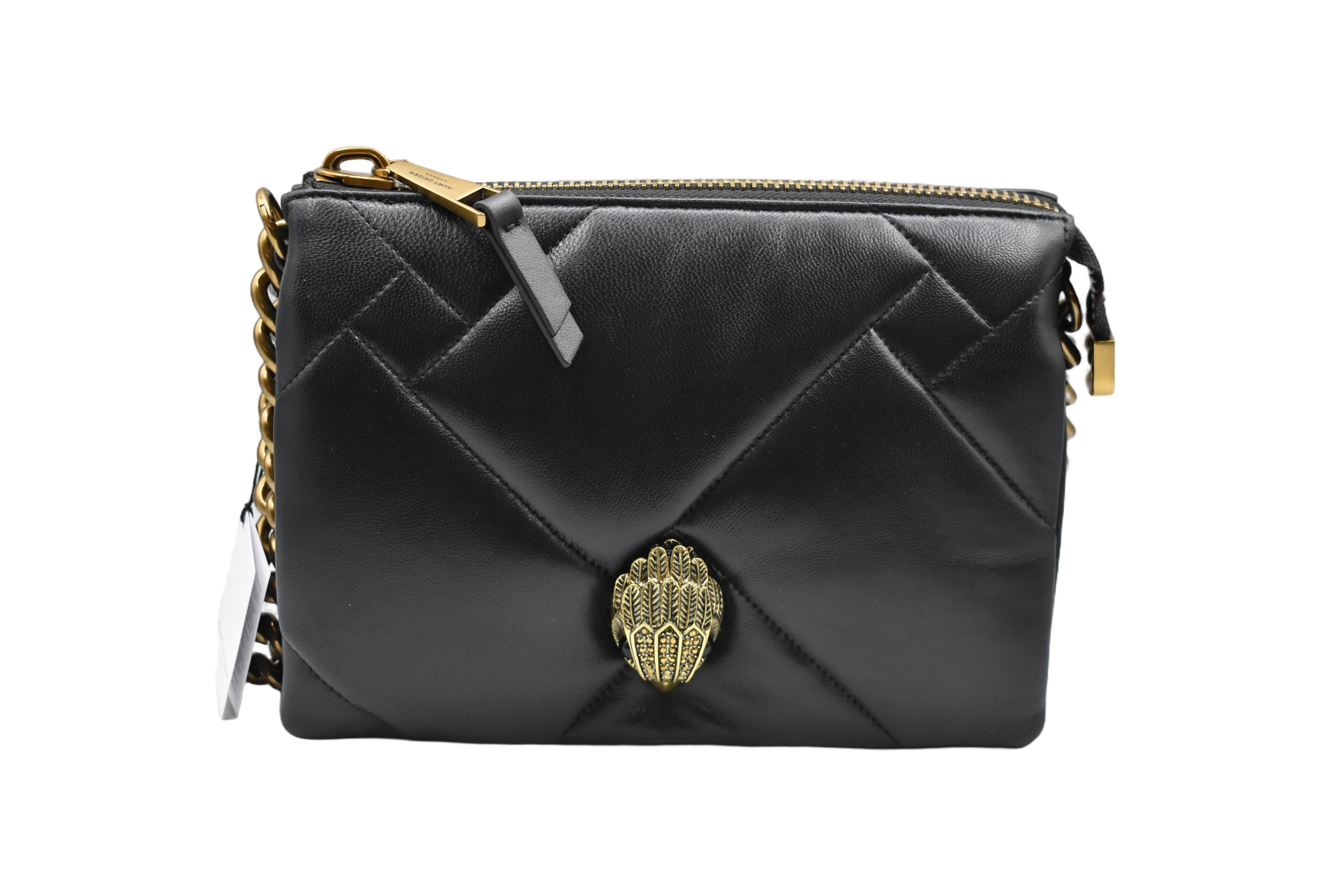 Compact Quilted Black Shoulder Bag