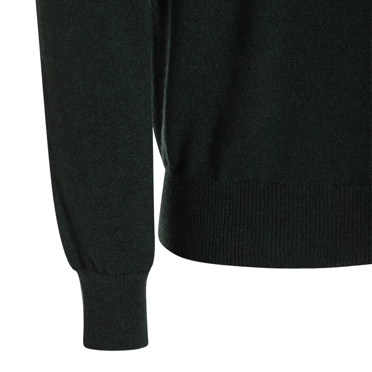 Fine-Knit Green Sweater with Classic Crew Neckline
