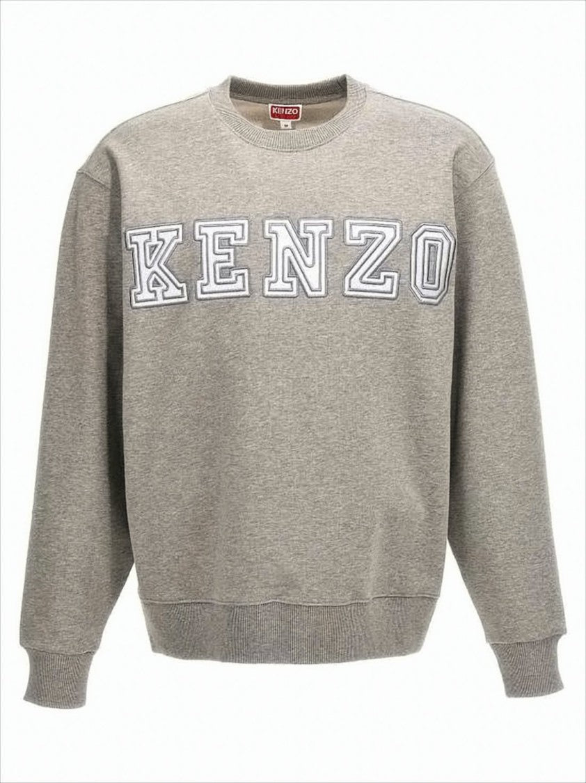 Heather Grey Long-Sleeve Sweatshirt With Varsity Design