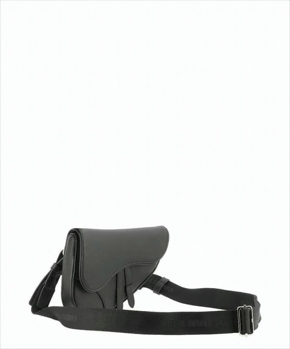 Saddle-Shaped Belt Bag in Textured Cowhide Leather
