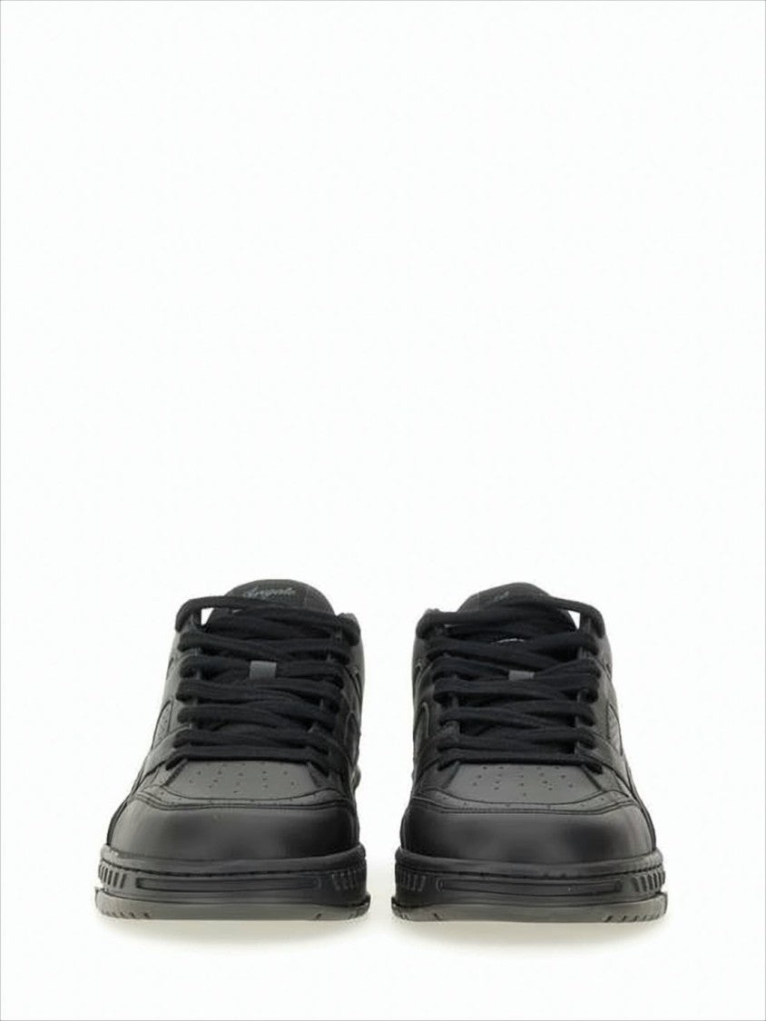 Low-Top Sneakers With Suede Accents And Gold Branding