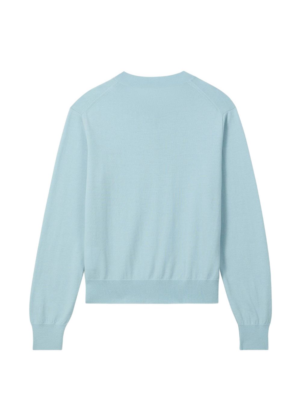 Light Blue Cardigan Sweater with Embroidered Logo Detail
