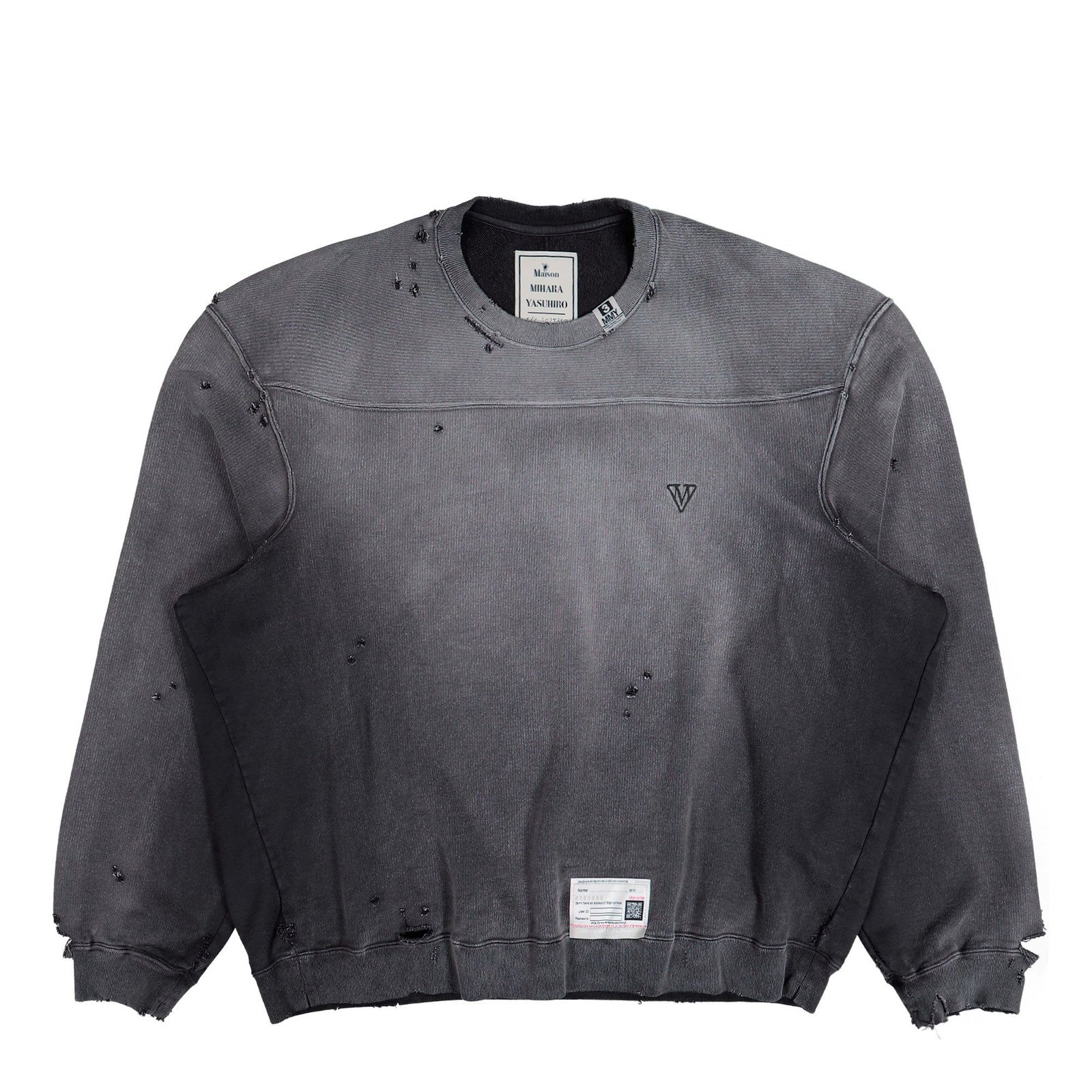 Distressed Long-Sleeve Sweatshirt with Subtle Logo