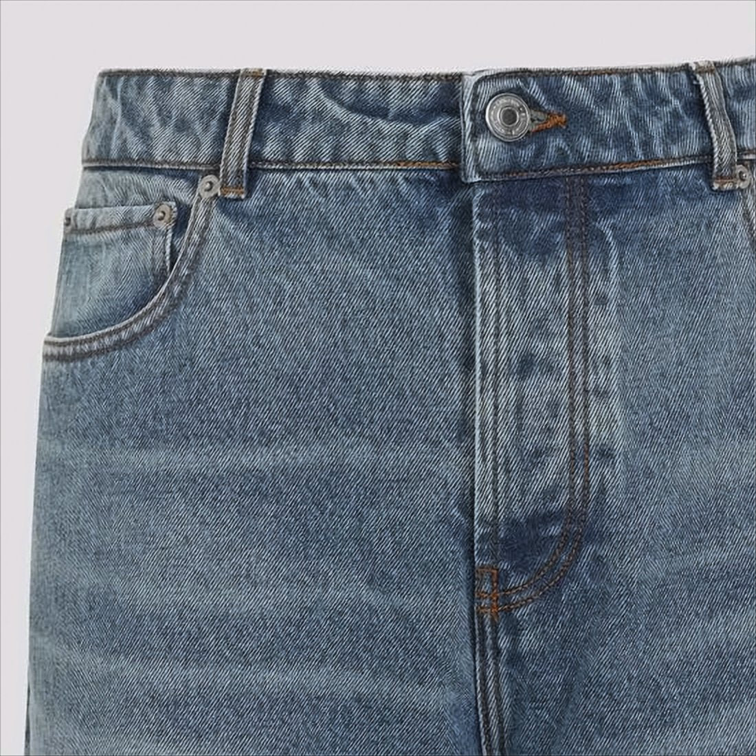 Five-Pocket Denim Pants with Flared Leg