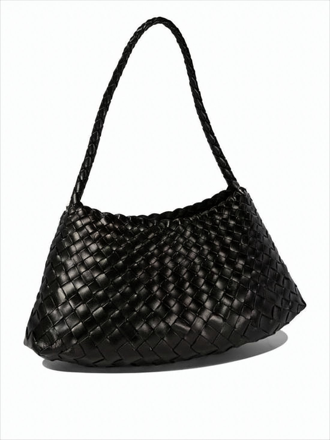 Black Buffalo Leather Woven Rosanna Handbag