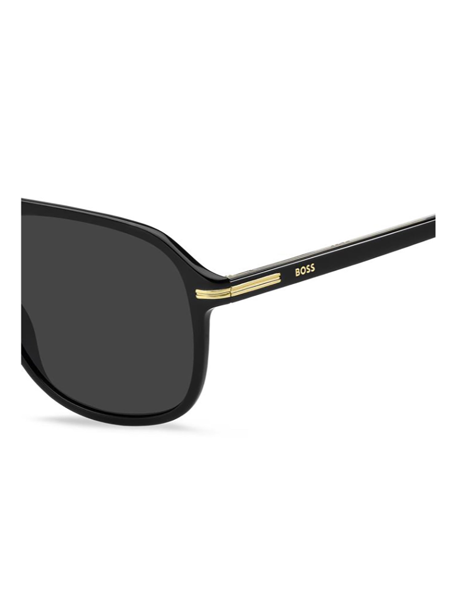 Black Horn Sunglasses with Gold Accents and International Fit