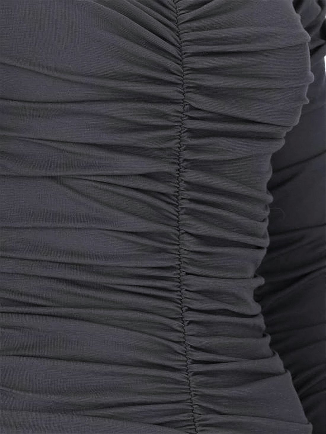 Ruched Midi Dress with Gathered Skirt