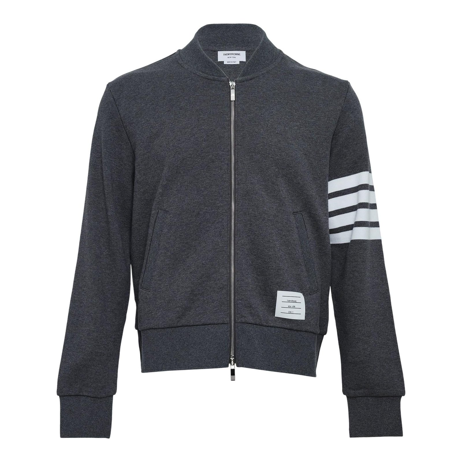 Zip-Up Jacket with Ribbed Details and Signature Stripes