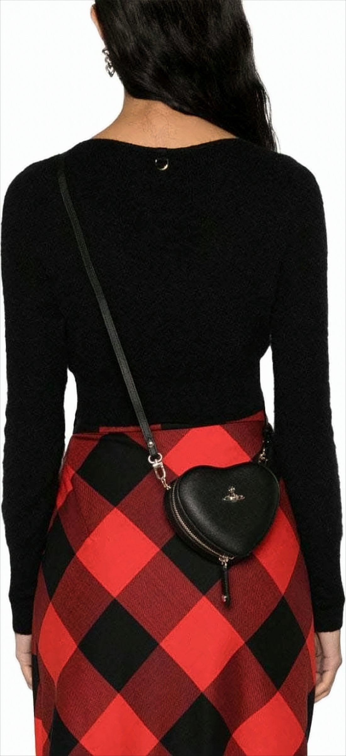 Textured Cowhide Heart-Shaped Crossbody Bag