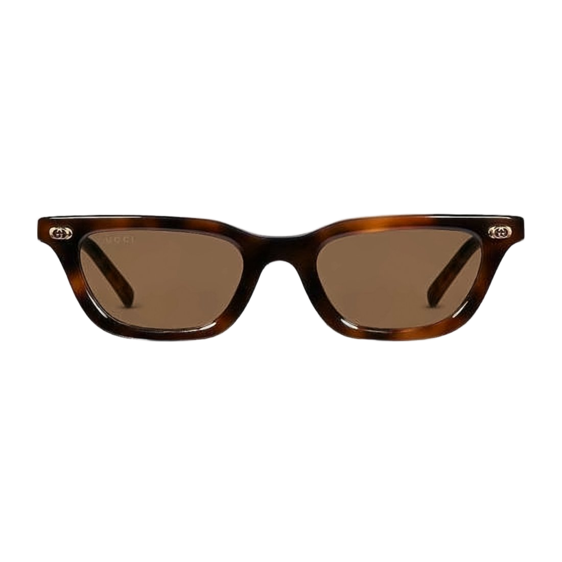 Rectangular Tortoiseshell Acetate Sunglasses with Polished Finish