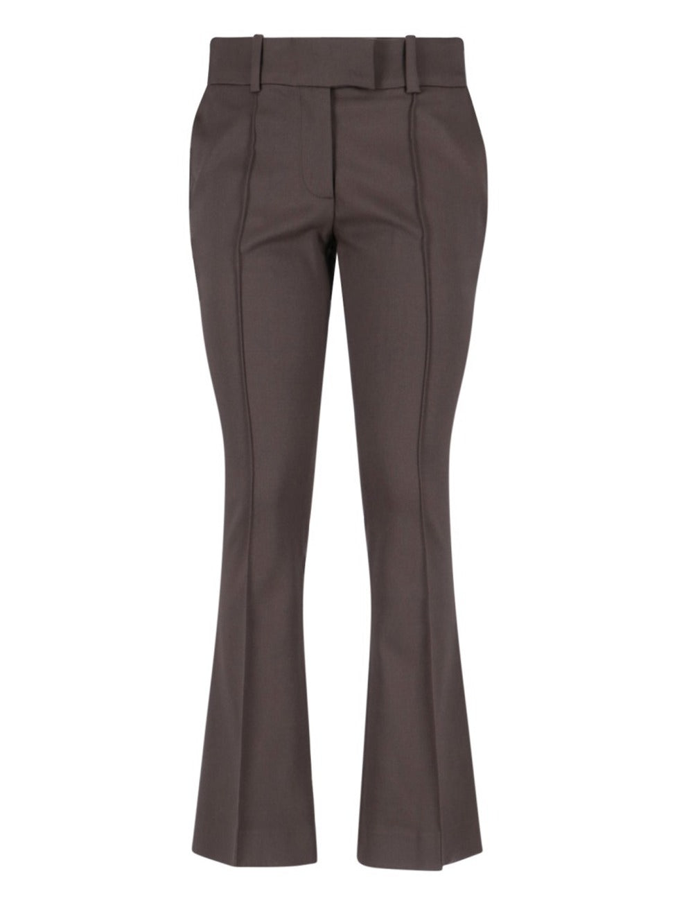 Spodnie Z Wysokim Stanem I Rozszerzanymi Nogawkami Z Srebrnym Logo