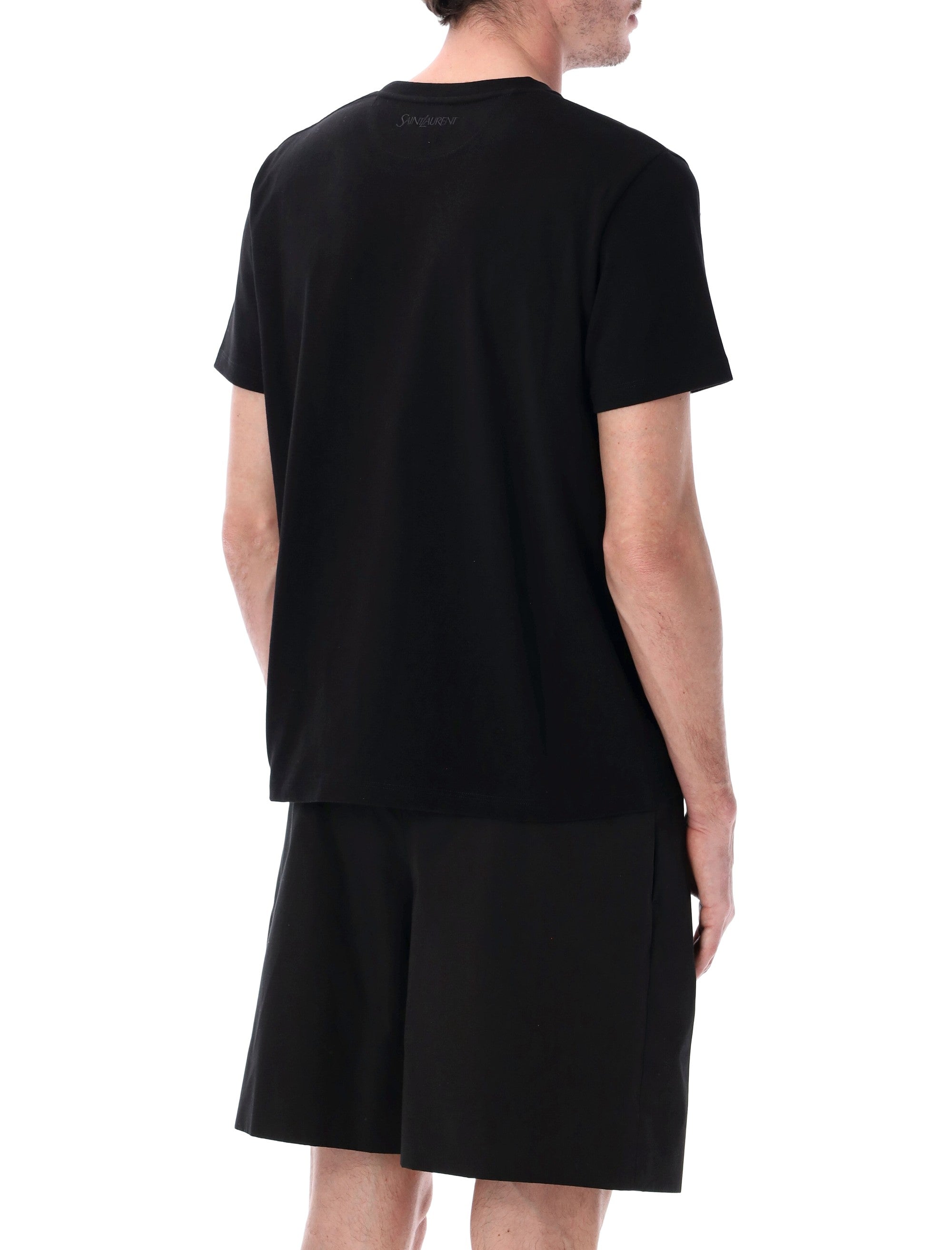Cotton Crewneck T-Shirt with Back Logo