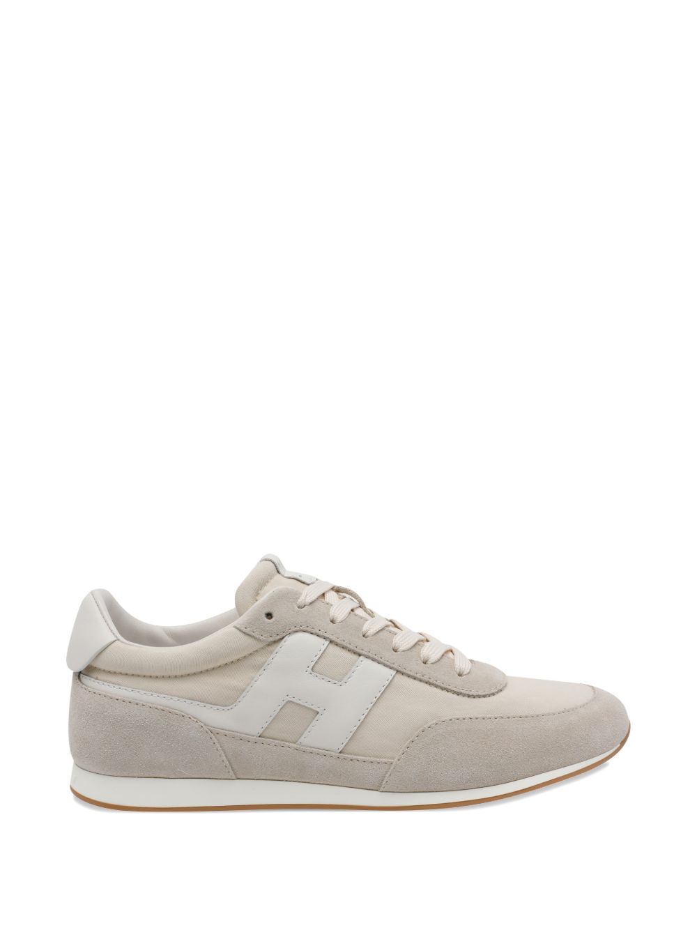 Beige Silk And Nylon Sneakers
