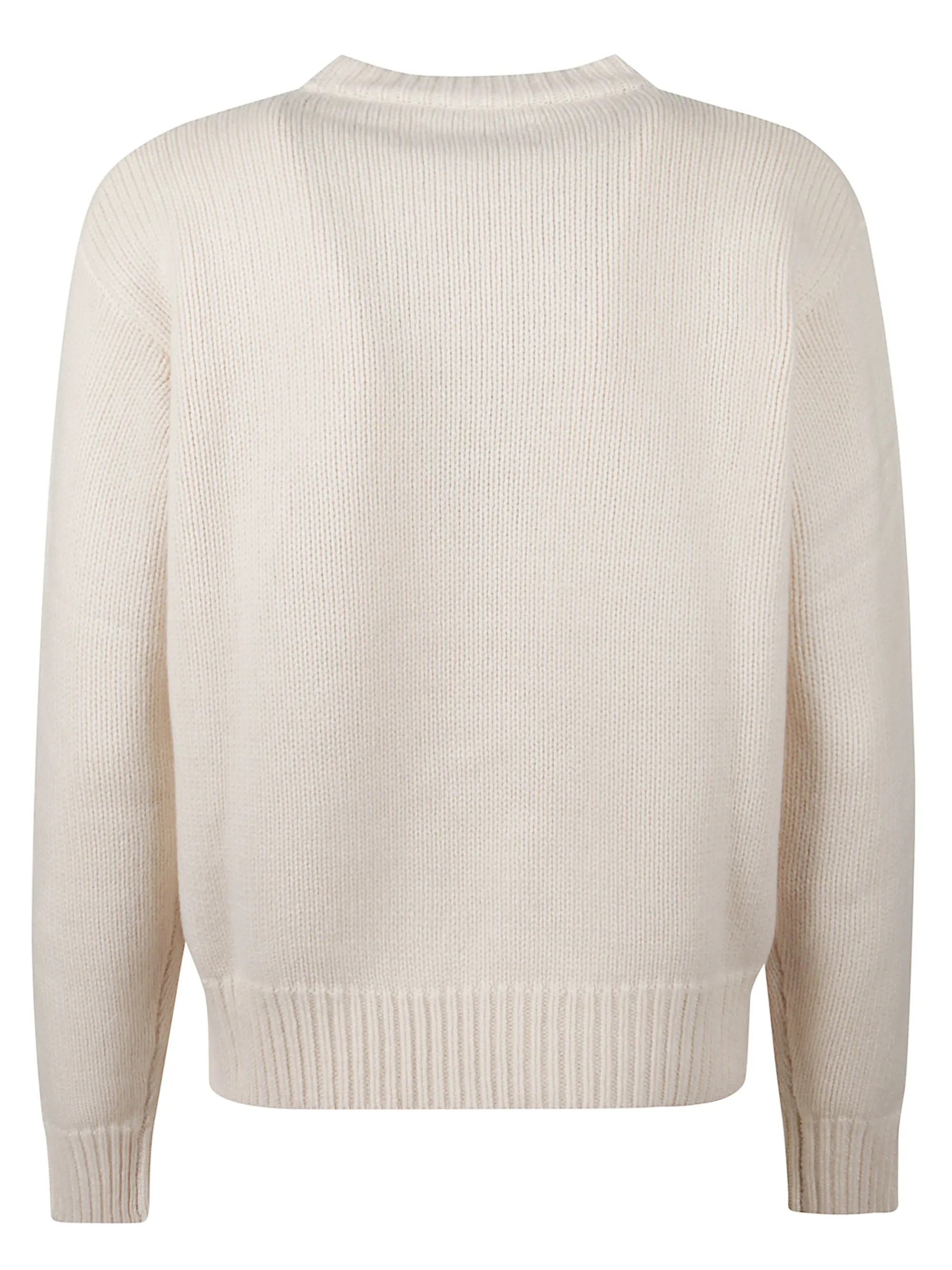 Knitted Sweater With Heart Graphic