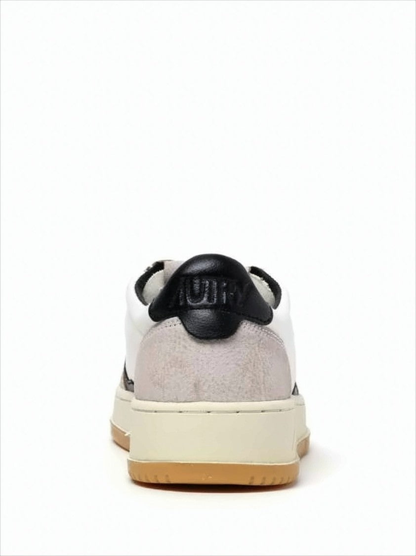 Low-Top Sneakers with Leather and Suede Panels