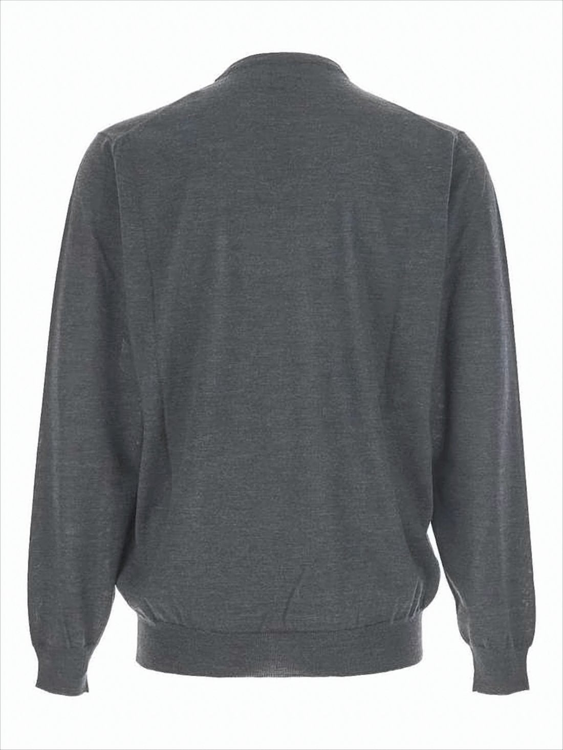 Classic Crew Neck Grey Wool Sweater