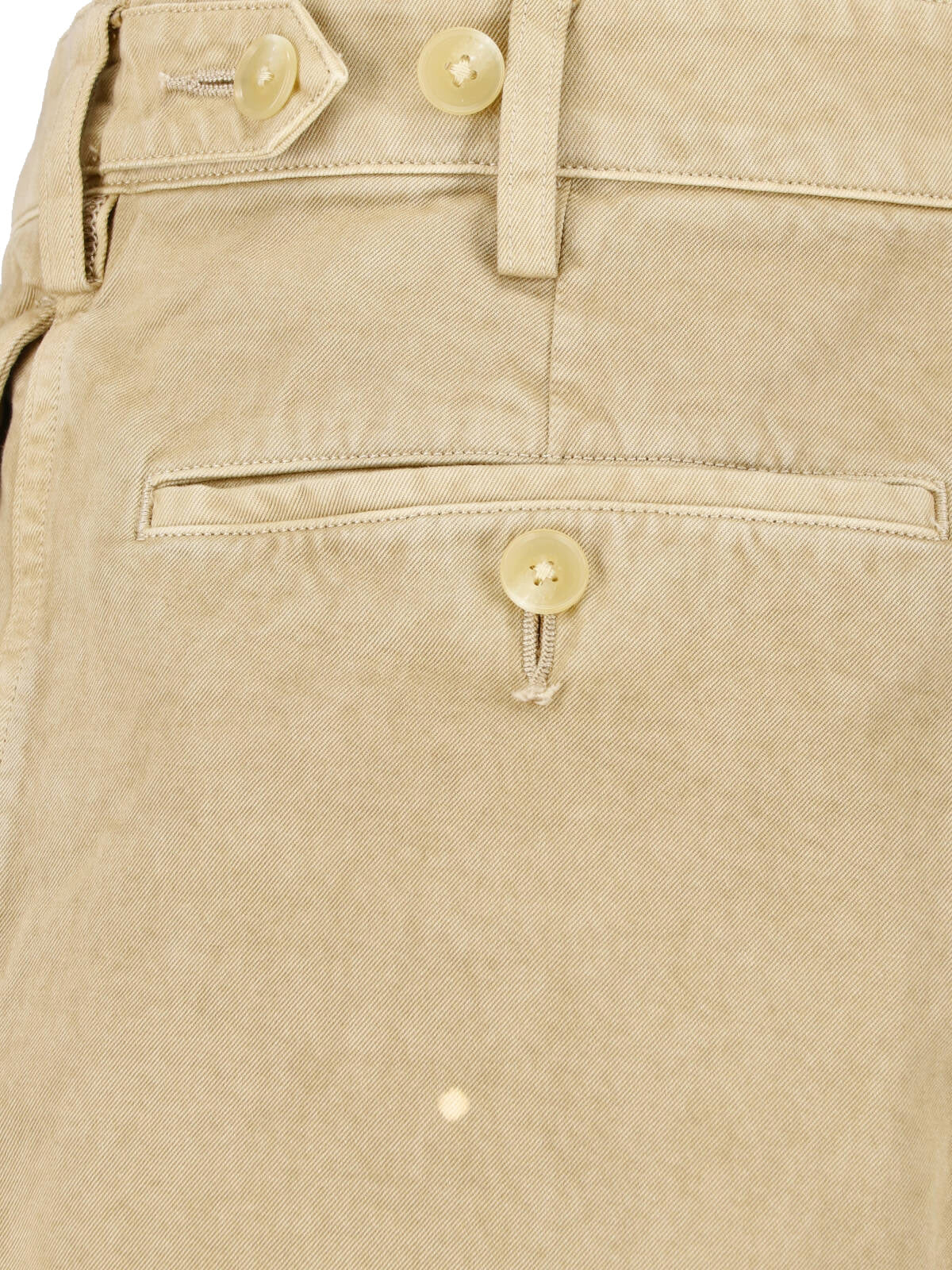 Wide-Leg Chino Pants with Distressed Details and Medium Waist