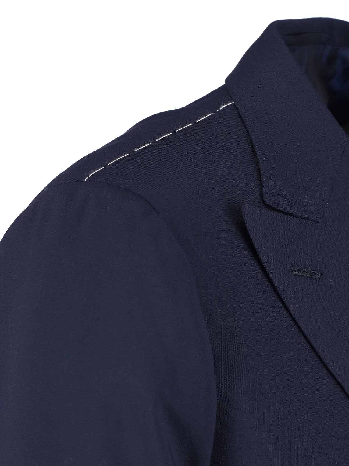 Navy Blue Double-Breasted Virgin Wool Suit