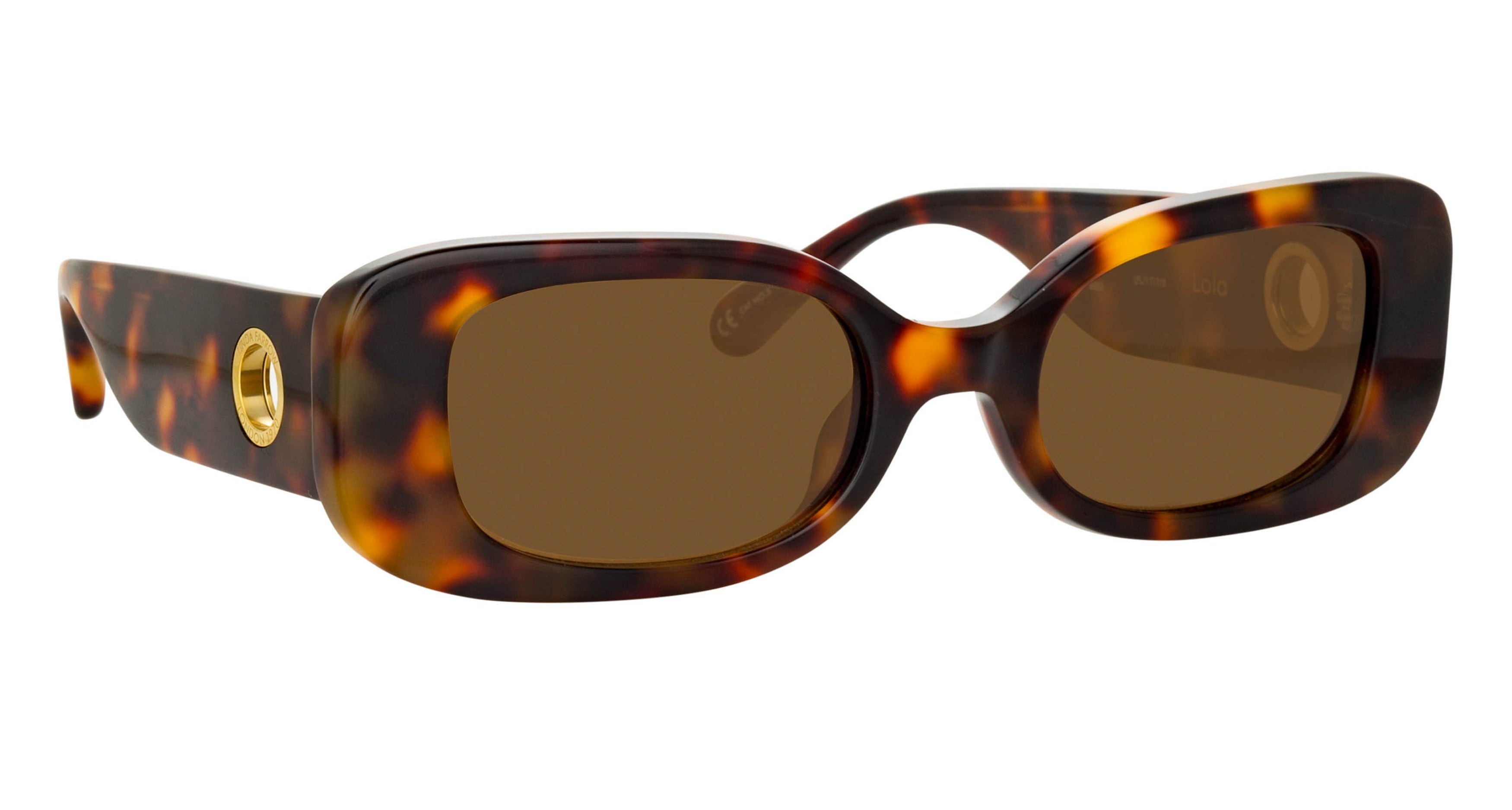 Lfl Oversized Tortoiseshell Square Sunglasses with Gold Emblem